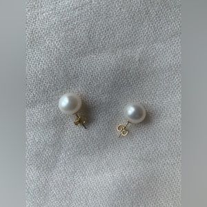 Genuine Pearl Earrings with 14K Post and Backing